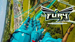 2019 Fury 325 Giga Roller Coaster On Ride Front and Back Seat HD POV Carowinds [upl. by Oloap]