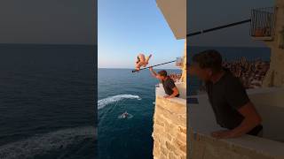 Diving out of my hotel balcony 🤯 my most viewed video to date love you all bravegang [upl. by Jair]