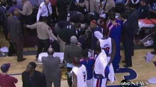 NBA PLAYER DETROIT PISTON RODNEY STUCKEY COLLAPSES ON SIDELINES [upl. by Arot]