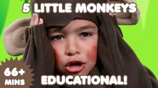 5 Little Monkeys  60 Mins of Educational Songs for Kids  Nursery Rhymes [upl. by Juline699]