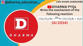 Write the mechanism of the followingreactionCH3CH2OH to gives CH3CH2Br  H2OAI 2014 [upl. by Tahp]