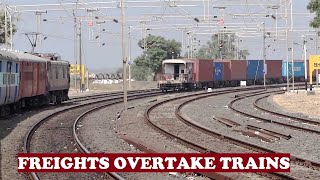 Honking Freights Overtake Express amp Passenger Trains  Indian Railways [upl. by Randi759]