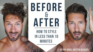 How To Style Men’s Hair Like A Pro In Less Than 10 Minutes  Hairstyle Tips by LA Model [upl. by Ariak]