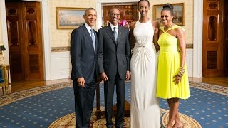 President Paul Kagame and His Daughter Ange Arrives at the White House 08052014 ‪‎beautiful‬ [upl. by Nicolais]