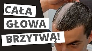 Sylwek  Golenie głowy brzytwą  Warsztat Fryzur Męskich Barbershop [upl. by Odlareg]