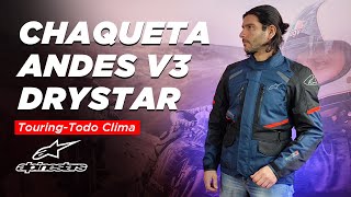 ALPINESTARS ANDES V3 DRYSTAR Chaqueta Touring para uso todo el año disponible en motomundiclREVIEW [upl. by Assadah]