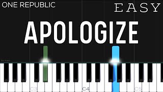 Timbaland  Apologize ft OneRepublic  EASY Piano Tutorial [upl. by Isadora]