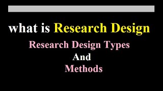 what is Research Design Research Design Types and Research Design Methods [upl. by Eidson717]