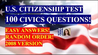 2022  100 Civics Questions 2008 VERSION for the US Citizenship Test 10 [upl. by Fabria]