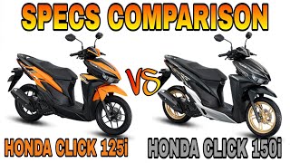 HONDA CLICK 125i vs HONDA CLICK 150i  specs comparison [upl. by Norrab]