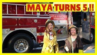 HAPPY BIRTHDAY TO MAYA  🚒 Fire Truck  Bounce House PARTY [upl. by Hildie]