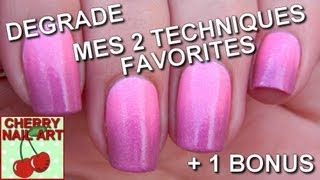 DEGRADE nail art 3 techniques [upl. by Burnie669]