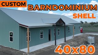 40x80 Custom Barndominium Shell in Texas  WolfSteel Buildings [upl. by Radmen]