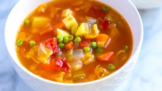 Easy Vegetable Soup Recipe [upl. by Ayoted985]