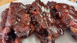 ANOTHER EASY OVEN BBQ RIBS RECIPE FOR LABOR DAY WEEKENDOLD SCHOOL PEACH 🍑 BBQ GLAZED OVEN RIBS [upl. by Lemmuela]