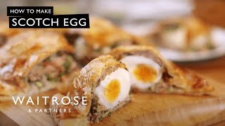 How To Make Scotch Egg Pie  Waitrose [upl. by Howlend]