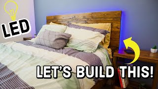 DIY Modern LED Headboard  Woodworking Build [upl. by Natsirt106]