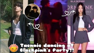 SPOTTED V and Jennie dancing  Blackpinks Party taennie [upl. by Remy]