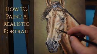 How To Paint A Horse Portrait  Realistic Portrait Painting Techniques in Oils [upl. by Einaffyt]