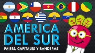 AMERICA DEL SUR 🌎 Paises Capitales Banderas Mapas Geo [upl. by Brittan506]