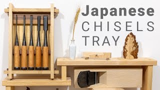 Tray for Japanese Chisels Build  Wedged mortise and tenon [upl. by Lorsung]