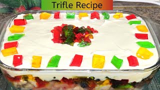 Fruit Custard amp Jelly Trifle Recipe  How to make Easy amp Simple Dessert Trifle at Home [upl. by Dowlen]