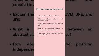 TCS Top 5 Java Interview Questions Java Coding Questions java python git [upl. by Jocko]