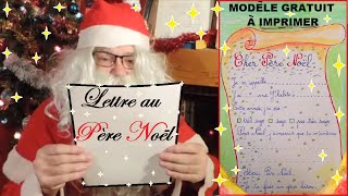 Modèle de lettre au Père Noël avec exemple gratuit à imprimer [upl. by Guerra401]