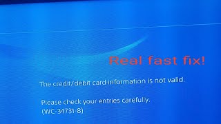 How to fix debitcredit card information not valid PlayStation easy fix [upl. by Terrena]