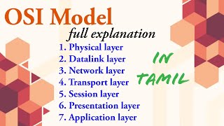 OSI Model  Layers of OSI Model  Full Explanation  Tamil [upl. by Pulchi]