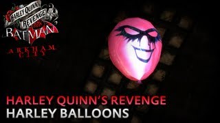 Batman Arkham City  All Harley Balloons Partys Over Trophy  Harley Quinns Revenge [upl. by Lauritz818]