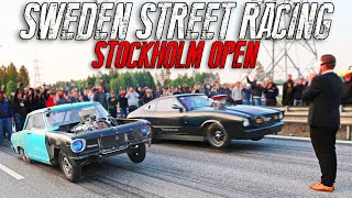 Street Racing in front of POLICE  Stockholm Open MOVIE [upl. by Ahslek]