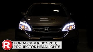 SpecD Projector Headlights Honda CRV 20072011 LED DRL  BlackChrome  Demo amp DIY How To Install [upl. by Girardi]