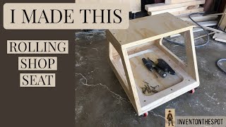 Rolling Shop Stool  How to Make  practical garage solution [upl. by Lasser]