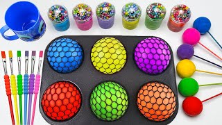 Satisfying Video  Mix All The Balls With Rainbow Glitter Slime Lollipops To Create Fun Toys  ASMR [upl. by Novak613]