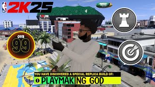 THE BEST 3LEVEL SCORING PLAYMAKER POINT GOD BUILD NBA 2K25 HOF DIMER AND OTHER BADGES [upl. by Armin]