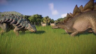 Jurassic World Evolution 2  Stegosaurus Vs Ankylosaurus Bumpy [upl. by Selle821]