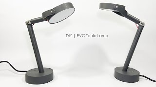 How to make Table Lamp using PVC at home  DIY PVC Desk Lamp – low cost [upl. by Leontina509]