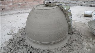 how to make big planter pot at homehow to make flower pot DIY Plantercement pot [upl. by Odilia]