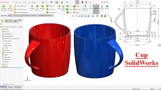 SolidWorks TutorialCup Modeling [upl. by Latham]