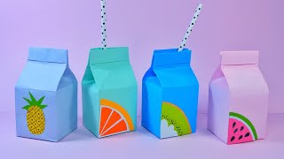 origami paper juice box  diy cute box [upl. by Narut]