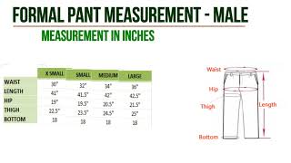 Mens Dress Measurement Chart for Pant amp Shirt  By The HDLIFE [upl. by Anuala]