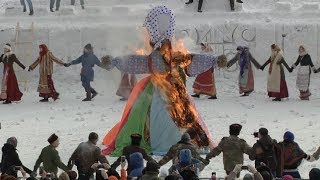 Russians in Siberia Celebrate Annual Maslenitsa Festival [upl. by Noma]