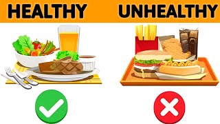 Healthy food and unhealthy food  healthy food  Unhealthy food  Junk food  healthy Food habits [upl. by Neenahs]