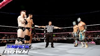 The Lucha Dragons vs King Barrett amp Sheamus SmackDown October 22 2015 [upl. by Elkin]