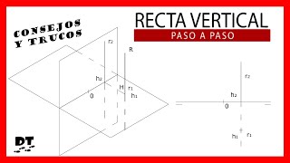 💪 RECTA VERTICAL sistema diédrico 🥢 rectas sistema diedrico 🚀 Aprender diedrico paso a paso [upl. by Ariaj]