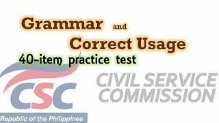 40item test Grammar and Correct Usage  Civil Service Exam any English exam [upl. by Zed]