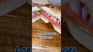 Smoked salmon on an everything bagel salmon breakfast sandwich recipe foodie [upl. by Bosson916]