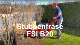 Wurzelstockfräsen mit Stubbenfräse FSI B20 in Neumarkt [upl. by Notslah762]