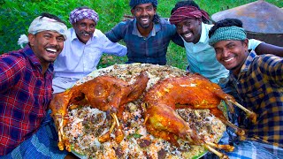 ARABIAN MUTTON BIRYANI with 2 FULL GOAT  Mutton Biryani Recipe with Grilled Goat  Village Cooking [upl. by Hcnarb212]